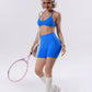 Women's High-Waisted Yoga Sports Bra and Shorts