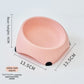 Stainless steel cat bowl in a tilted coloured stand with non slip feet