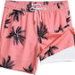 Quick-drying shorts with inner lining and shark-print design