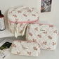 Cute Bow Makeup Bag Women Large Capacity Storage Pencil Case