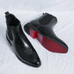 Pair of black Chelsea ankle boots with red outsole, Black size 38 variant image