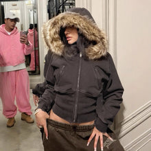 Women's Fur Patchwork Sweatshirt Jacket