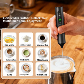 Handheld Electric Milk Frother, Rechargeable and Battery Models