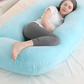 J-shaped pregnant woman pillow support