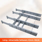 Set of bamboo drawer dividers with wooden dowel pegs