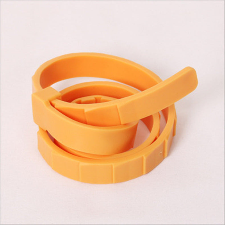 Red adjustable essential oil pet collar band on a plain backdrop