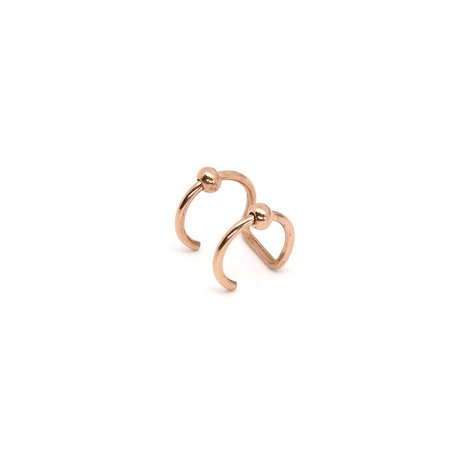Rainbow multicolor double line ear cuff with electroplated finish