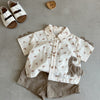 Gumi Bear Boys Printed Shirt And Shorts Set - coffee color