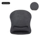 Light brown memory foam wrist rest mouse pad on a desk
