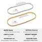 Maker diagram of a steel and a gold plated tennis chain necklace, 50 cm long, with stone inlay and material details