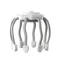 White scalp massager with grey flexible claws and white pads, round top without a carry loop