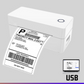 Close view of the thermal label printer print head and paper path
