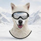 White dog print fleece balaclava with open mouth, Animal Winter Mask O option