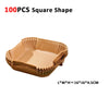 Air Fryer Paper Disposable Airfrying Baking Paper round Square Air Fryer Liners Non-Stick Air Fryer Disposable Paper 50/100Pcs - Square-100Pcs