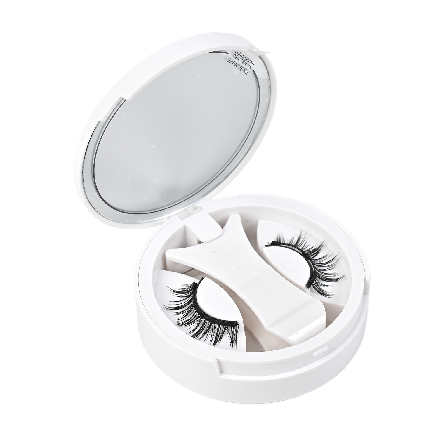Magnetic false eyelashes styled on the eye for a defined finish