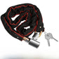 Bicycle chain lock shown in a home setting ready to secure a bike or scooter