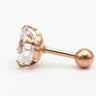 Rose Gold White Rhinestone 2mm