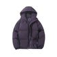 Hooded padded puffer jacket in off-white, zip and placket detail