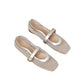 Breathable Mesh Ballet Flat Sandals with Buckle