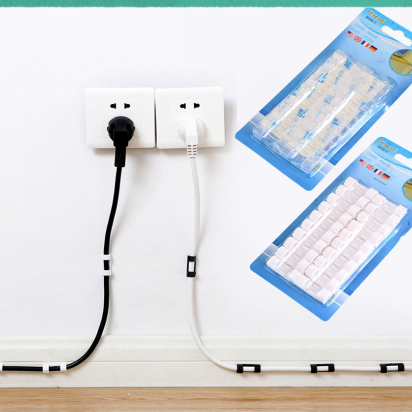 Cable management clips angled to show the slot that holds a cord in place