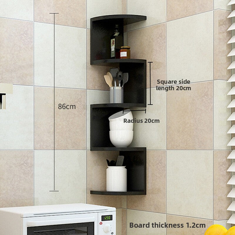 Corner Wall Mounted Storage Shelf Multiple Layers