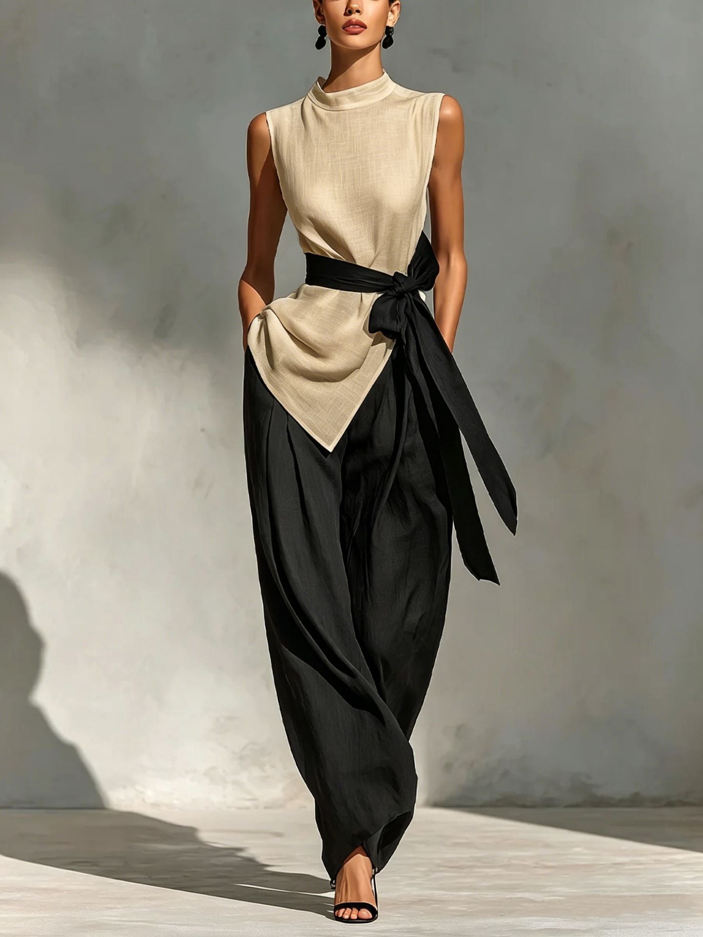 Soft focus lifestyle hero of the matched two-piece set