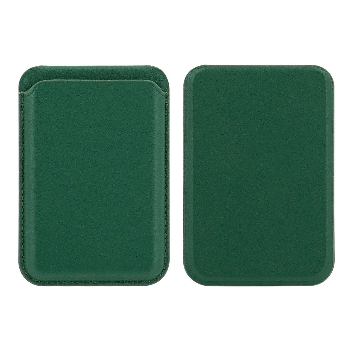 Slim magnetic card holder with a single card slot in vegan leather