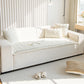 Sweet Serene White quilted plush sofa cover on a sofa, 90 x 160 cm