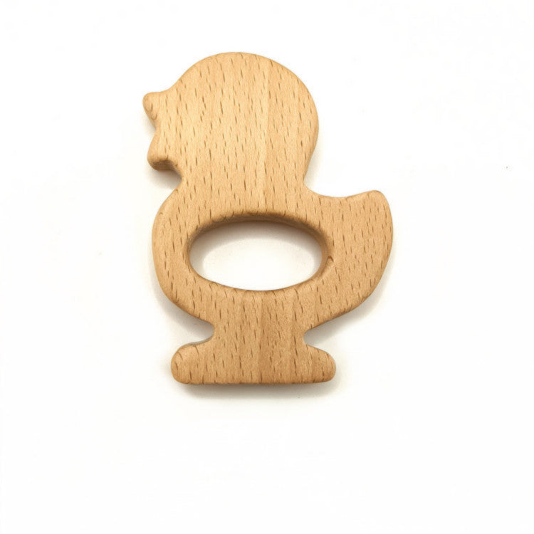 Wooden Baby Rattle Teether Toy | secondary detail close up