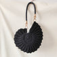 Handmade Woven Conch Shell Coin Purse | detail close on finish