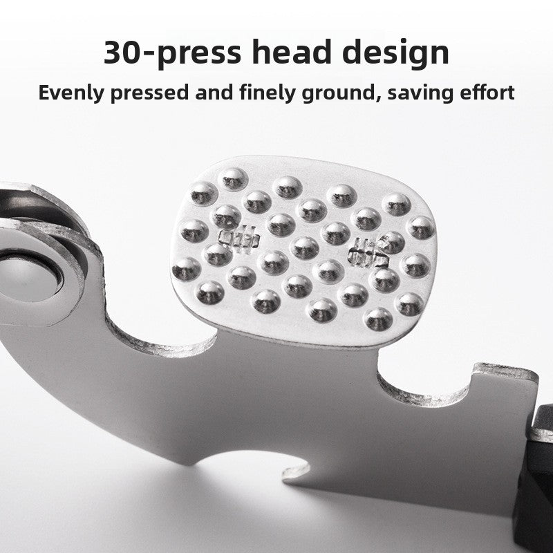 Press plate with 30 raised holes and the lever arm with a notched edge on a white background