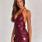 Glitter Wrap Bodycon Backless Dress for Casual Day, Trip, Relaxed Outing with Easy Styling | side profile detail close up