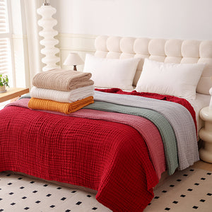 Breathable Cotton Gauze Bed Cover | front view product detail