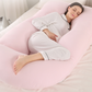 J-shaped pregnant woman pillow support
