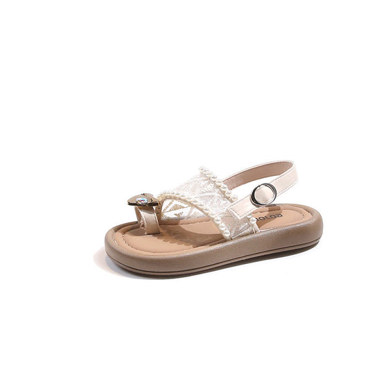 Girls Pearl Sandals Summer Casual Beach Shoes