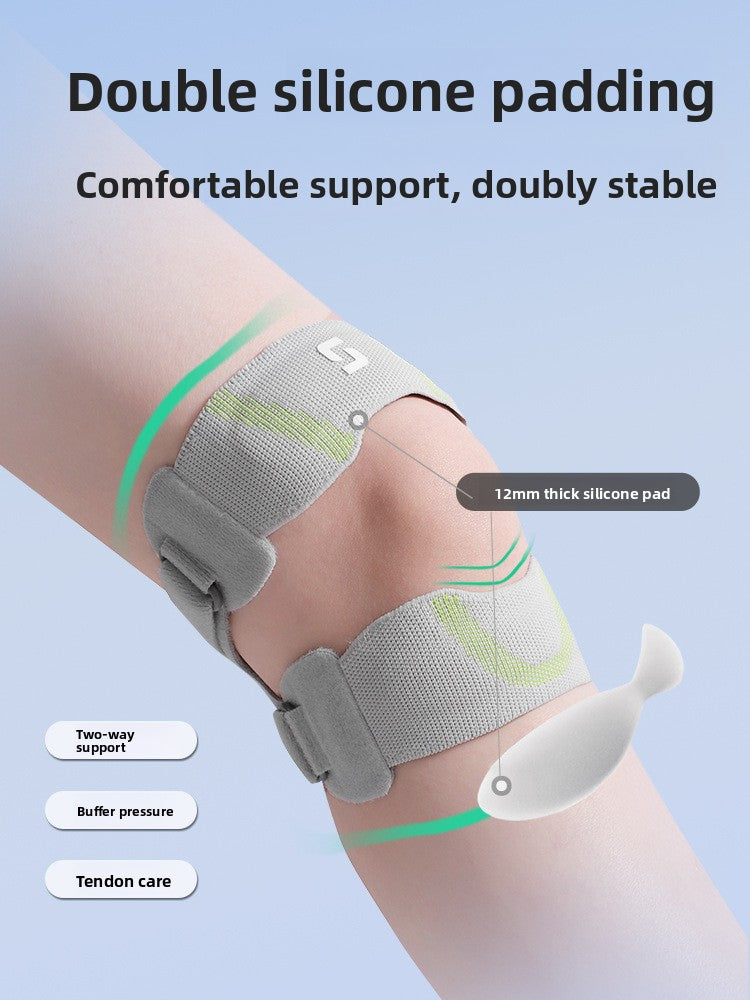 Close up of the adjustable strap and cushioned knee panel
