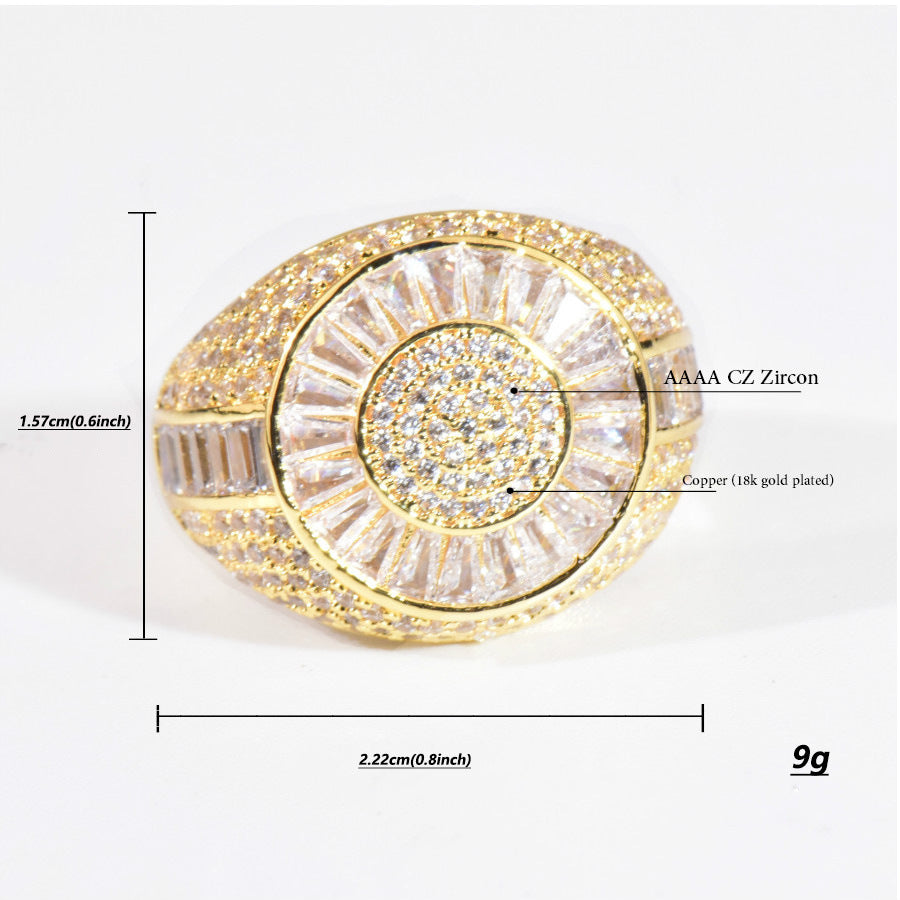 Zircon Hip-hop Style Ring | in-use moment