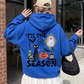 Royal blue version of the Halloween back print hoodie, a gallery color that is not among the color options