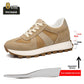 Tan cow suede height increasing sneaker with a 5 cm insole and 3 cm sole diagram