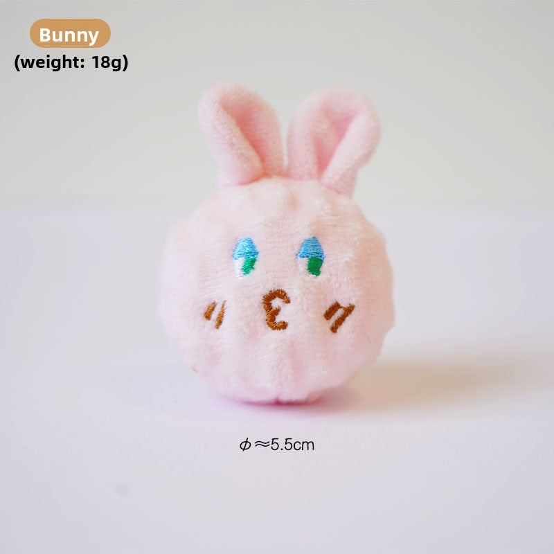 Textured plush pet toy with a built in squeaker, shown on a white studio background