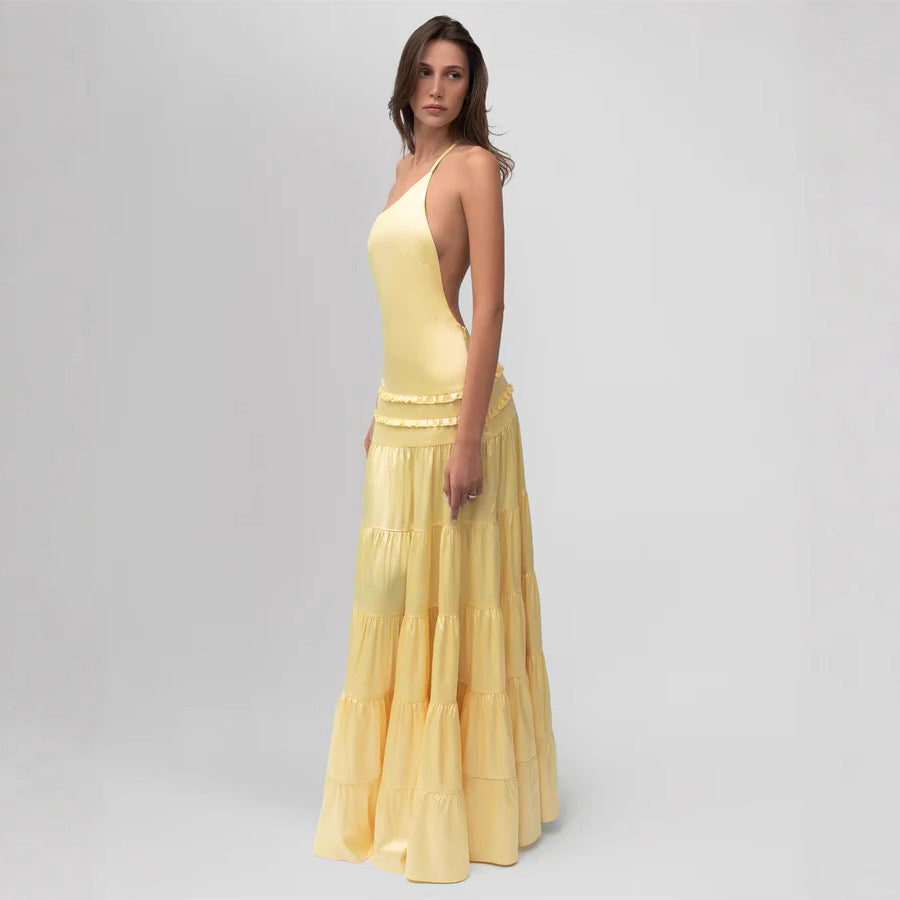 Backless Sleeveless Long Dress | detail close up