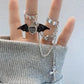Gothic Wing Cross Design Zinc Alloy Ring