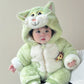 Fleece-Lined Baby Romper with Animal Design