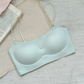 Womens seamless wireless bralette in belle powder, front flat view