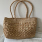 Raffia Hand-Woven Tote Bag | soft lighting studio shot