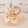 Little elephant. beige oval sponge style