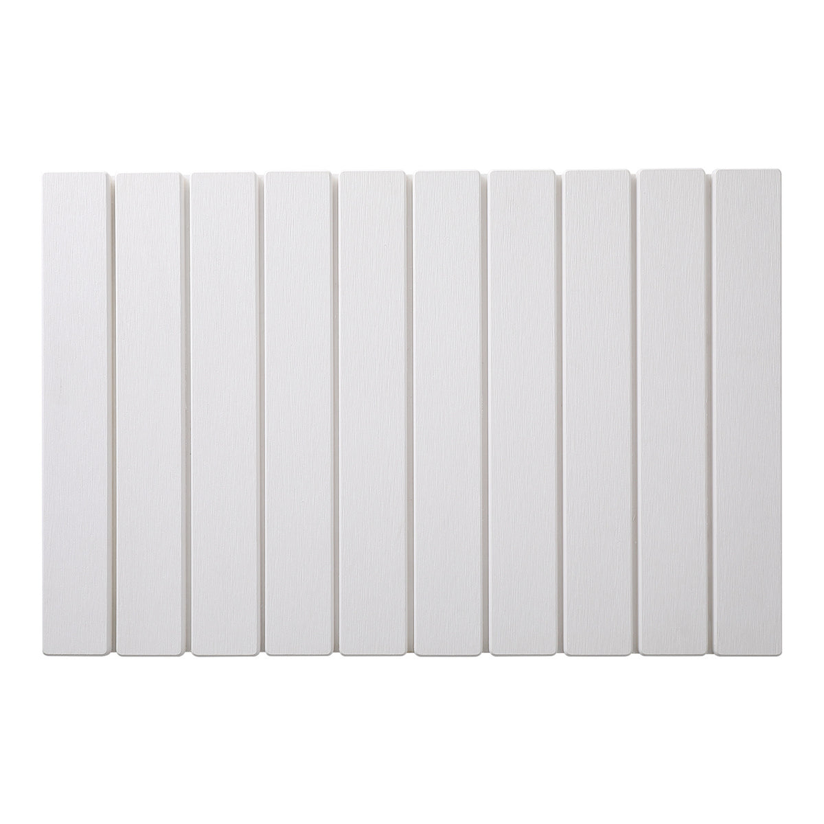 White foldable diatomaceous earth absorbent mat with a slatted design