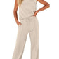 Womens Sleeveless Top High Waist Wide Leg Pants | pairing with everyday items