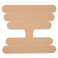 Skin colour pre-cut elastic tape piece with five rounded fingers, laid flat