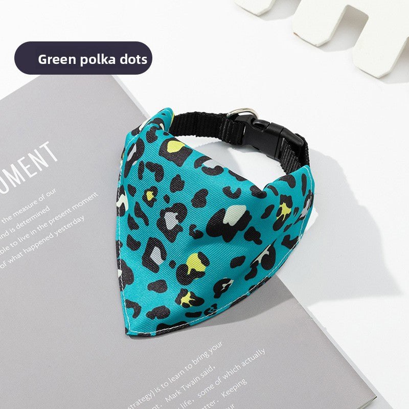 Pet bandana collar with a plastic quick-release buckle and D-ring